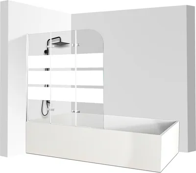 Immagine prodotto di TolleTour cabina doccia schermo pieghevole per vasca da bagno vasca allegato schermo doccia in 6 mm NANO Easy Clean GLASS 3 pezzi pieghevole 120 * 140 cm bianco