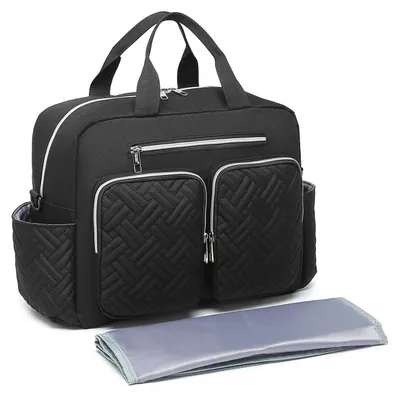 Productafbeelding van KONO luiertas, baby-tas, kinderwagen tas, luiertas, ziekenhuistas, geboortetas – groot, zwart