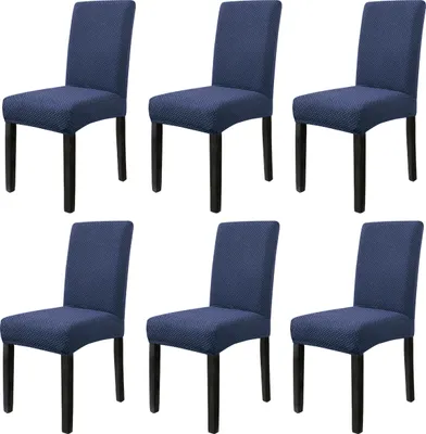 Obrázek produktu pro 6ks/sada krytů židlí Stretch Universal Jídelní židle Elastický kryt židle, kryty židlí Odnímatelný moderní ochranný kryt pro kryt Banquet Party Hotel (modrá)