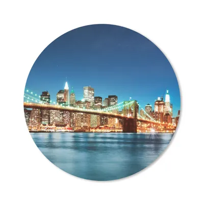 Produktbild von MuchoWow® Mauspad Mousepad New York - Brücke - Architektur - Brooklyn - Licht 20x20 cm - Mousepads - Maus Mat - Pad - Mausunterlage - Schreibtischmatte