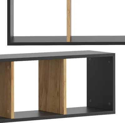 Produktbild von Wandregal Vicco Tomy Anthrazit/Goldkraft Eiche 90 x 30 cm 2er Set, Model 54670