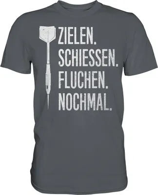 Produktbild von Lustiger Dart Spruch Dartpfeil Probleme T-Shirt – Dark Grey / XXL