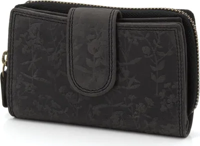 Produktbild von Damen Geldbörse aus weichem Leder mit RFID-Schutz - Damen-Portemonnaie (Schwarz)