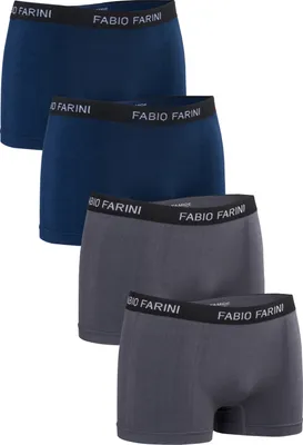 Produktbild von Fabio Farini - 4 Stück Herren Unterhosen - Männer Retroshorts aus weicher Microfaser im sportlichen Look mit Logoschriftzug