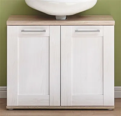 Produktbild von Waschbeckenunterschrank - Sibiu Lärchedekor - Eiche Sanremo Nachbildung - B 80 cm - 2 Türen