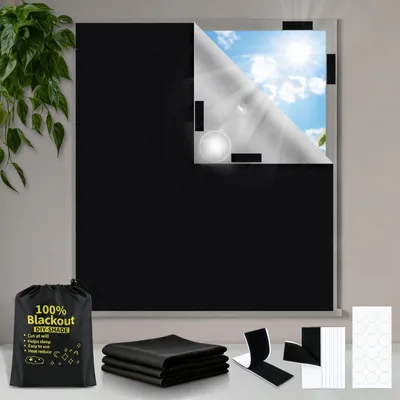 Verdunkelungsstoff 100x145 cm, 100% lichtundurchlässig, 420D Oxford, ohne Bohren