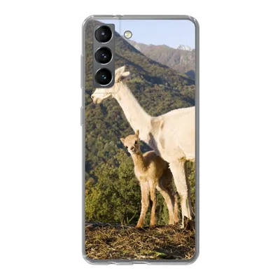 Produktbild von MuchoWow® Handyhülle Schutzhülle Hülle für Samsung Galaxy S21 Alpakas - Berge - Natur Silikon Softcase Handy Hülle - Softcase