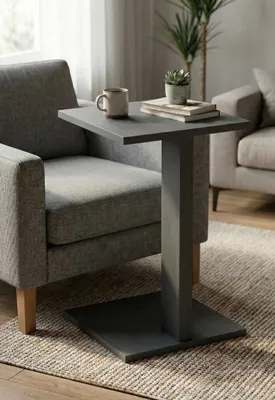 Produktbild von Skye Decor, Hochwertiger Beistelltisch, Grau, 35 x 56 x 35 cm | 100% melaminbeschichtete Spanplatte, Stärke: 18 mm | Modernes, industrielles Design für jeden Raum.