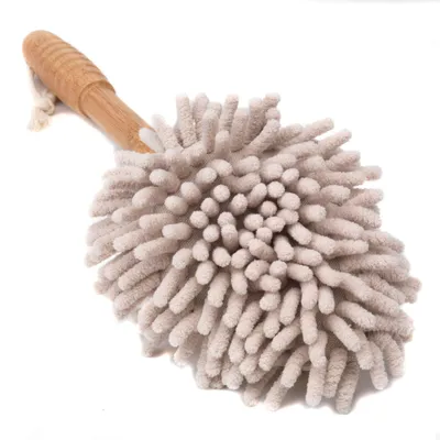 Image de Brosse Beldray, bambou, bambou, marron, plumeau en chenille