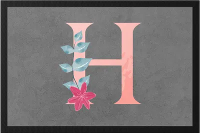 Produktbild von Buchstaben- H  mit Buchstabe Alphabet Monogramm Blumenmotiv Geschenkidee Anfangsbuchstabe