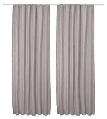 Produktbild von Beautissu 2er Set Thermovorhang Gardine Grau Amelie TK, 140x245cm