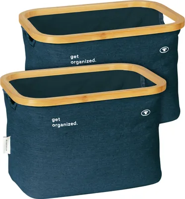 Produktbild von TOM TAILOR Aufbewahrungsbox Bambusrahmen 2er Set Navy Korb Bad Organizer Boxen