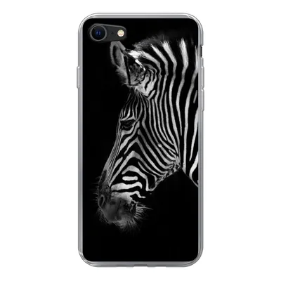Produktbild von MuchoWow® Handyhülle Schutzhülle Hülle für iPhone 7 Zebra - Wilde Tiere - Schwarz Silikon Softcase Handy Hülle - Kartenhalter