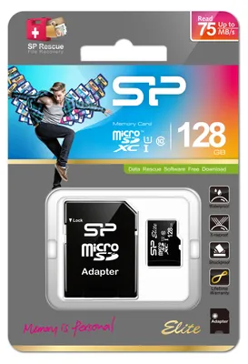 Image de Silicon Power MicroSD Card 128GB UHS-1 Elite/CL.10 inkl.Adap