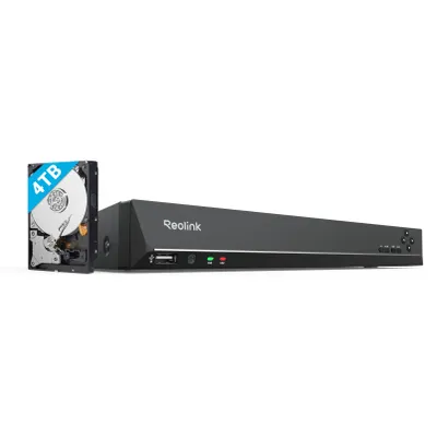 Immagine prodotto di Reolink RLN16-410, registratore di sistema di sorveglianza NVR PoE da 16CH, registrazione 24/7, HDD da 4TB, supporto di telecamere di sorveglianza fino a 16MP, accesso locale e remoto