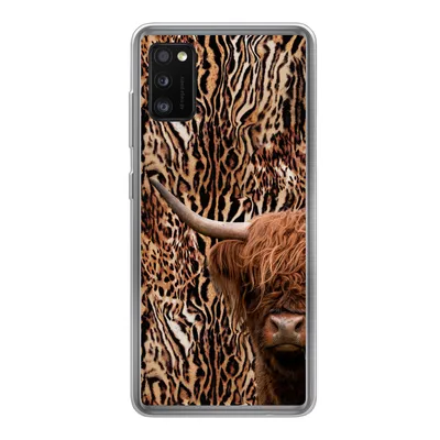 Produktbild von MuchoWow® Handyhülle Schutzhülle Hülle für Samsung Galaxy A41 Schottischer Highlander - Kuh - Pantherdruck Silikon Softcase Handy Hülle - Mobiltelefon