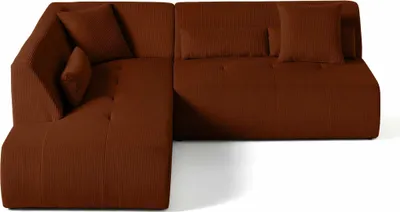 Produktbild von Lisa Design Onyx - 5-Sitzer Modulares Ecksofa links - Cord , Terrakotta