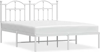 Obrázok produktu pre vidaXL Posteľný rošt s čelom kovový biely 150x200 cm