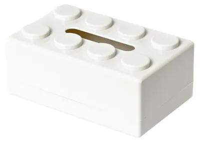 Produktbild von Wandmontierte Taschentuchbox in Bausteinform, ideal für Badezimmer, Schreibtisch oder Zuhause, Büro und Restaurant, 20 x 12,6 x 8 cm, Weiß