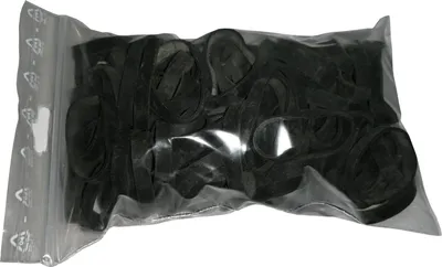 Produktbild von 100 g Gummiringe schwarz 25 mm Ø 1,2 x 5 mm breit