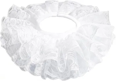 Weißer Clownkragen Choker Halskette für Halloween Cosplay Kostümparty - Elegantes Modeaccessoire für festliche Anlässe