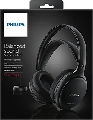 Obrázek produktu pro Philips Bezdrátová HiFi sluchátka SHC5200/10, Kabelový a bezdrátový, 10 - 20000 Hz, Hudba, 178 g, Sluchátka, Černá