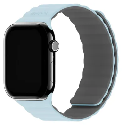 Immagine prodotto di Bracciale in silicone magnetico per Apple Watch | 38/40/41/42 mm - Blu minerale / Grigio