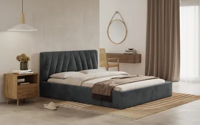 Obrázek produktu pro Postel ORLI 180x200 tmavěšedá s úložným prostorem