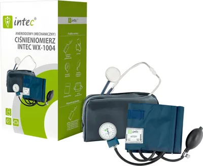 Produktbild von Blutdruckmessgerät Intec WX1004 Aneroid Blutdruckmanschette Inkl Stethoskop Manschette Pumpball Tasche