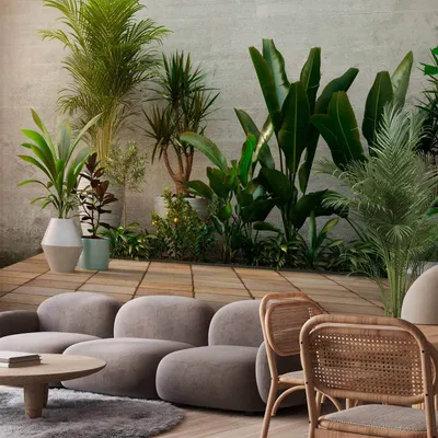 Produktbild von Vlies Fototapete - Home Garden 450x315 cm Blätter b-B-0600-a-a