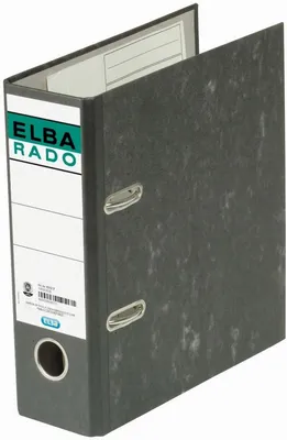 Produktbild von Ordner rado für A5 hoch 75mm Wolkenmarmor schwarz Packung mit 24 Stück
