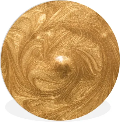 Produktbild von MuchoWow® Rundes Wandbild - Runde Bilder Kreis - Golden - Farbe Ø 60 cm Kreis Wanddekoration Kunststoff - Wandkreis - Wandschmuck - Wand Kreis - Das Schlafzimmer - Die Bilder - Wandmalerei - Kunst für das Haus - das Plastik