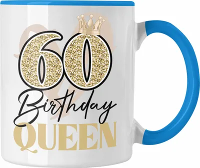 Produktbild von Trendation -  60. Geburtstag Tasse Frau Geschenk 60er Geschenkidee 60 Mutter Frauen Lustig Geschenke Deko Lustig (Blau)