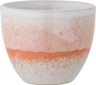 Produktbild von Bloomingville Becher PAULA KLEIN Orange Weiß Keramik 195 ml Tasse Kaffeebecher