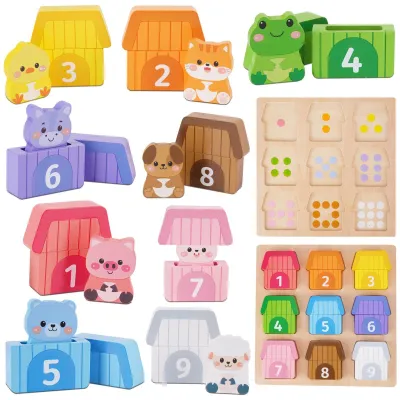 Produktbild von Montessori-Holzspielzeug ab 1 Jahr – Tierpuzzle und Sortierspiel