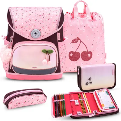 Produktbild von Belmil Compact Plus Premium Schulranzen Set 4-teilig "Cherry Blossom"