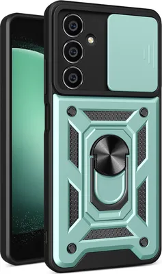 Produktbild von Hülle für Samsung Galaxy S23 FE mit Ring Ständer Halter Dia Kameraschutz TPU PC Hybrid Handyhülle Grün
