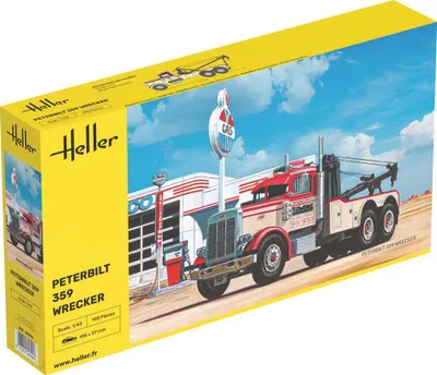 Zdjęcie produktu dla Heller 80794 – Peterbilt 359 Wrecker w skali 1:43 – nowy