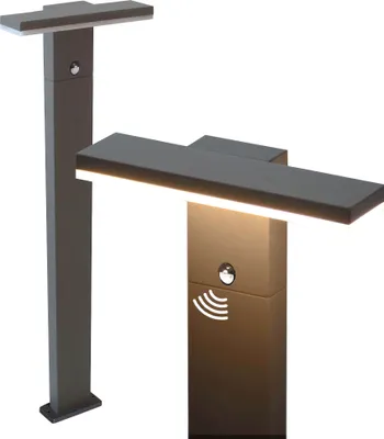 Produktbild von LED Standleuchte mit Bewegungsmelder Pollerleuchte Wegeleuchte 10W - 78cm hoch - warmweiß - Anthrazit 17504-800