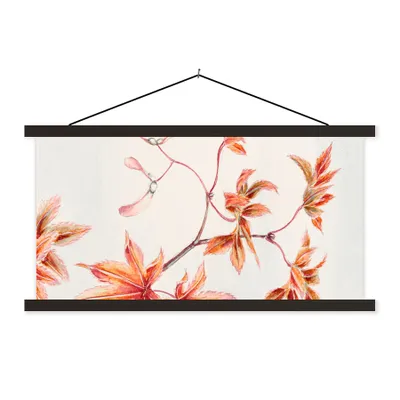 Produktbild von MuchoWow® Textilposter Japanischer Ahorn - Vintage - Japan 150x75 cm mit schwarzem Rahmen - Posterleiste