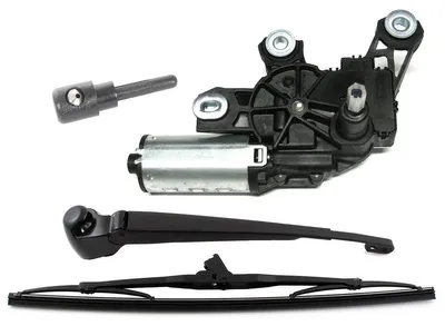 Image de VW Golf IV Variant 99-06 KIT : Moteur d'essuie-glace + bras d'essuie-glace arrière + balai d'essuie-glace + buse de lavage de lunette arrière (3 pièces)