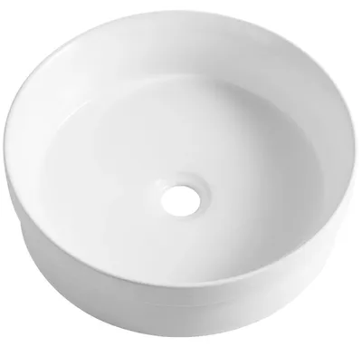 Immagine prodotto di CERANO - Lavabo in Vetroceramica Ovolo - semi-incasso e da appoggio - bianco lucido - Ø 40 cm