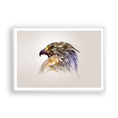 Produktbild von Gerahmtes Poster - Weißer Rahmen - Adler Vogel Feder - 100x70 cm - Wand Bild - Wanddeko - Wandbilder - Kunstposter - Wandposter - Bilderrahmen - Bilder - Kunstdruck - Wandbild - P2WAA100x70-3936