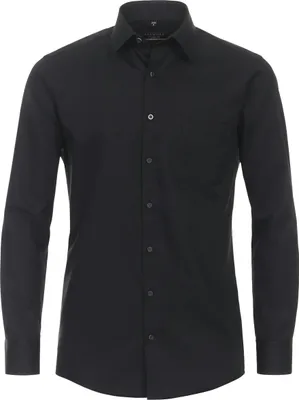 Produktbild von REDMOND Herren Businesshemd Langarm Kent Comfort-Fit Twill Schwarz 3XL