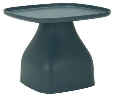 Imagen del producto de Mesita auxiliar de plástico mate, 48x48x38 cm, color azul, modelo Mauro Ferretti Gea