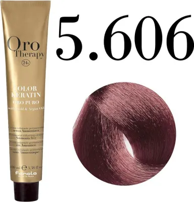 Obrázek produktu pro Fanola Oro Therapy Color Keratin Oro Puro profesionální permanentní barva na vlasy 5.606 100 ml