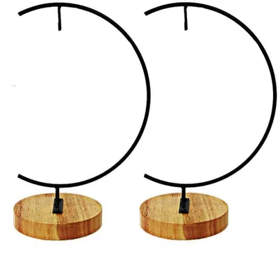 Productafbeelding van Display Stand Ronde Houten Ijzeren Ophangstandaard voor Opknoping Glazen Bol Lucht Terrarium Bal Kerstversiering Huwelijksdecoratie