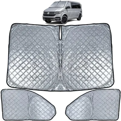 Obrázek produktu pro Sluneční clony, zatemňovací sada, 3 kusy, termoizolační, pro vozidla VW Bus Transporter T6 T6.1 od roku 2019