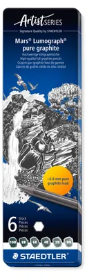 Produktbild von STAEDTLER Mars Lumograph 100G Vollgraphitstift Metalletui mit 6 Härtegraden