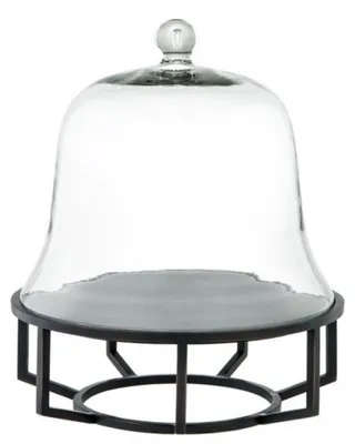 Produktbild von Casa Padrino Luxus Art Deco Kuchenglocke Bronze mit schwarzem Granit und Glasdeckel - Kuchen Ständer
